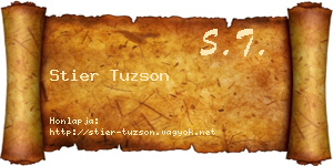 Stier Tuzson névjegykártya